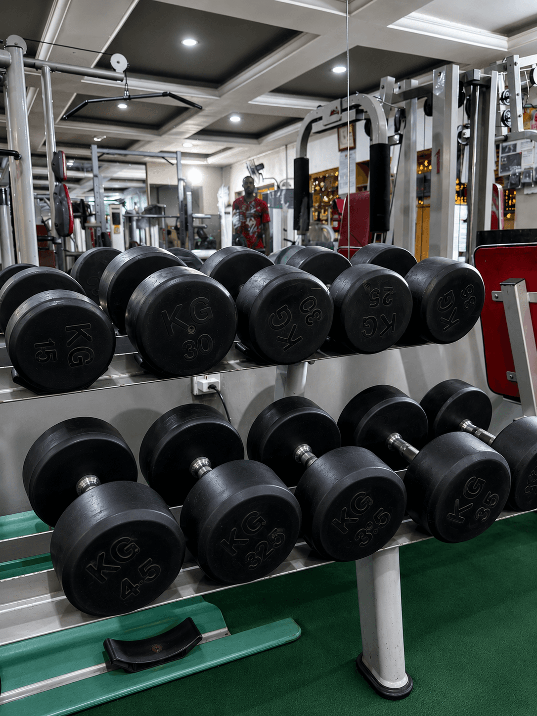 Dumbbell rack at X-Fitness Gym